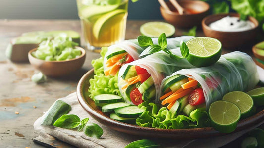 Fresh Veggie Rolls with Lime dressing